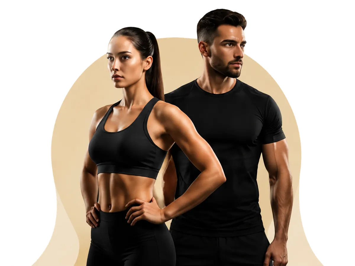 A training session at home: guided dumbbell work with a spotter's hands ready